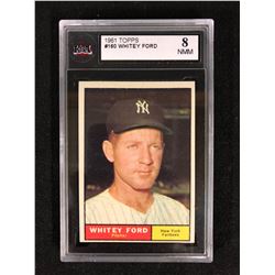 1961 Topps #160 WHITEY FORD (8 NMM) KSA GRADED