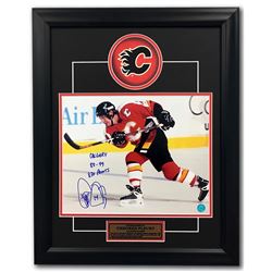 Theo Fleury Calgary Flames Signed/ Inscribed Franchise Stats 19x23 Frame