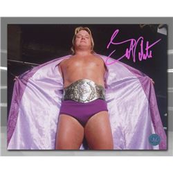 Greg The Hammer Valentine Autographed Wrestling Championship Belt 8x10 Photo ( AJ SPORTS COA)