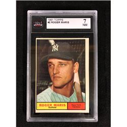 1961 TOPPS #2 ROGER MARIS (7 NM) KSA GRADED