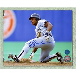 Rickey Henderson New York Yankees Autographed Stolen Base 8x10 Photo ( AJ SPORTS COA)