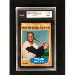 1962 TOPPS #395 WILLIE MAYS ALL-STAR (7.5 NM+) KSA GRADED