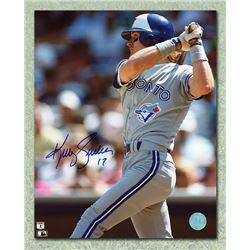 Kelly Gruber Toronto Blue Jays Autographed Close Up Batting 8x10 Photo ( AJ SPORTS COA)