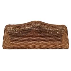 Judith Leiber Gold Swarovski Crystal Evening Bag Minaudiere Clutch