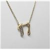 Image 4 : 14k Yellow Gold Diamond initial Necklace
