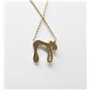 Image 5 : 14k Yellow Gold Diamond initial Necklace