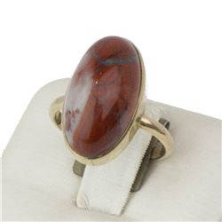 14K Yellow Gold Agate Stone Ring