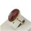 Image 2 : 14K Yellow Gold Agate Stone Ring