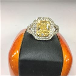 3.24 ct FY EGL LA  ideal cut Radiant platinum Ring