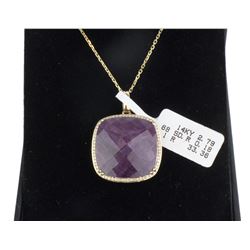 Ruby Slice And Diamond Gold Necklace