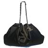 Image 1 : Chanel Black Silk Drawstring Shoulder Bag