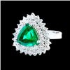 Image 2 : 4.84ct NATURAL COLOMBIAN EMERALD 14K WHITE GOLD Ring