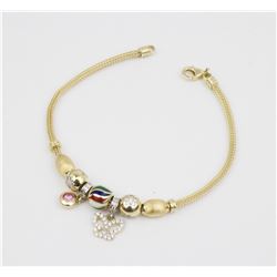 14k Yellow Gold Pendant Bracelet