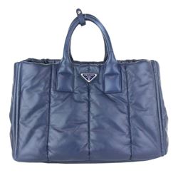 Prada Bn2653 Nappa Bomber Navy Lambskin Leather Tote bag