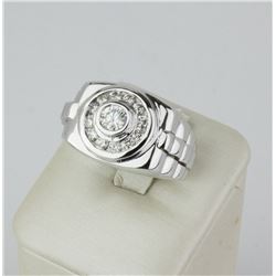 14K White Gold Rolex style Diamond ring
