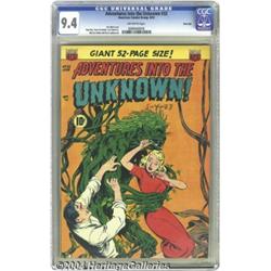 Adventures Into the Unknown #32 River City pedigree (ACG, 1952) CGC NM 9.4 Off-white pages.