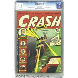 Crash Comics #5 (Tem Publishing Co., 1940) CGC VF+ 8.5 Off-white pages.