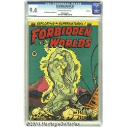 Forbidden Worlds #9 Bethlehem pedigree (ACG, 1952) CGC NM 9.4 Off-white to white pages.