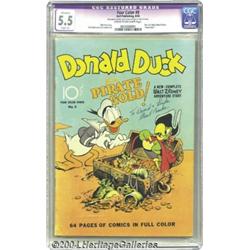 Four Color #9 Donald Duck Finds Pirate Gold (Dell, 1942) CGC Apparent FN- Slight (A) Cream to off-wh