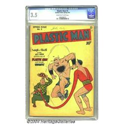 Plastic Man #3 (Quality, 1946) CGC VG- 3.5 Cream to off-white pages.