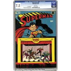 Superman #22 (DC, 1943) CGC VF- 7.5 White pages.