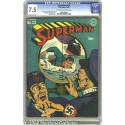 Superman #23 (DC, 1943) CGC VF- 7.5 Light tan to off-white pages.