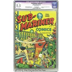 Sub-Mariner Comics #3 (Timely, 1941) CGC Apparent VF+ 8.5 Slight (A) Off-white pages.