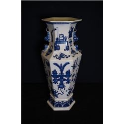 A hexagonal vase(Guan Yin Ping) with two ears.