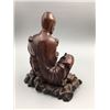 Image 2 : A Qing Dynasty Carved Wood“Arhat Chanting”with Base