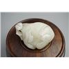 Image 2 : A He Tian White Jade in the Shape of a Bat and a Peach.
