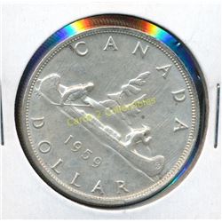 1959 Canadian Silver $1 Coin