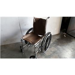 FOLDING BROWN WHEELCHAIR