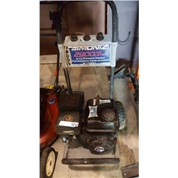 SIMONIZ 2900 PSI PRESSURE WASHER MOTOR ON CART