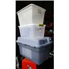 Image 2 : 3 TOTES W/ LIDS AND STYROFOAM COOLER