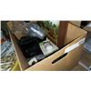 Image 1 : BOX OF ELECTRONICS AND CORDLESS DRILL