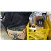 Image 1 : YELLOW TOTE OF NEW BEDDING AND 2 BBQ COVERS