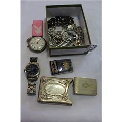 SEIKO WATCH AND WESTCLOX POCKET WATCH CHAIN BUCKLE ETC