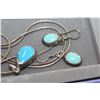 Image 2 : STERLING TURQUOISE PENDANT AND EARRINGS