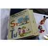 Image 2 : BOX OF MICKEY MOUSE ITEMS AND CHARLIE BROWN DICTIONARIES