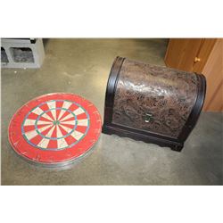 SMALL TRUNK AND DART BOARD