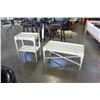 Image 1 : WHITE GLASS TOP COFFEE AND END TABLE