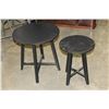 Image 1 : 2 ROUND BLACK END TABLES