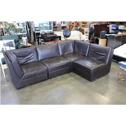 BROWN LEATHER SECTIONAL