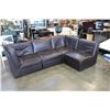 Image 1 : BROWN LEATHER SECTIONAL