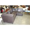 Image 2 : BROWN LEATHER SECTIONAL