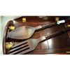 Image 1 : LARGE CARVED WOOD FORK AND KNIFE