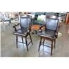 Image 1 : MODERN LEATHER SEAT SWIVEL BAR STOOLS