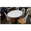 Image 1 : ROUND WHITE DROP SIDE TABLE AND FOUR CHAIRS