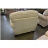 Image 8 : NEW ASHLEY TAN FABRIC LOVESEAT AND CHAIR, 3 ACCENT PILLOWS, ROLLED ARM WITH NAILHEAD ACCENT, RETAIL 