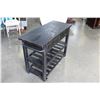 Image 2 : NEW ASHLEY RUSTIC DARK FINISH ROLLING KITCHEN CART, RETAIL $799